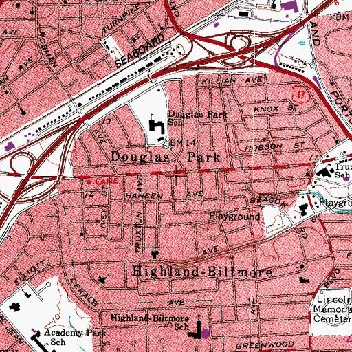 Topographic Map of Noble Street Baptist Church, VA