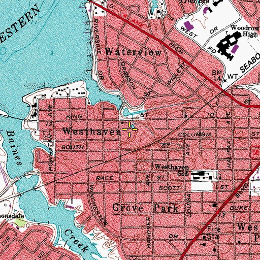 Topographic Map of Portsmouth Orphans Home, VA