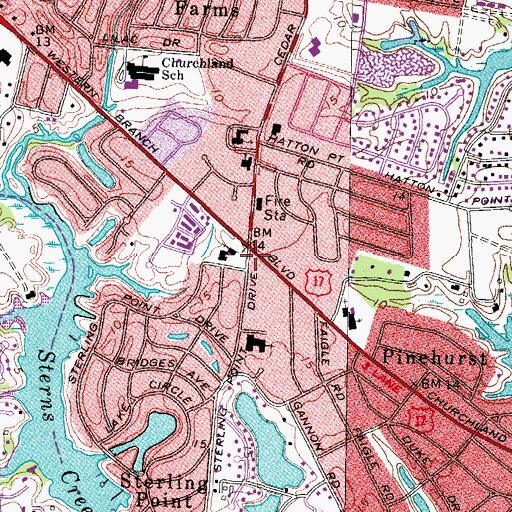 Topographic Map of Saint Andrew Lutheran Church, VA
