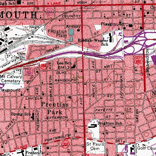 Topographic Map of Saint James Church of God in Christ, VA