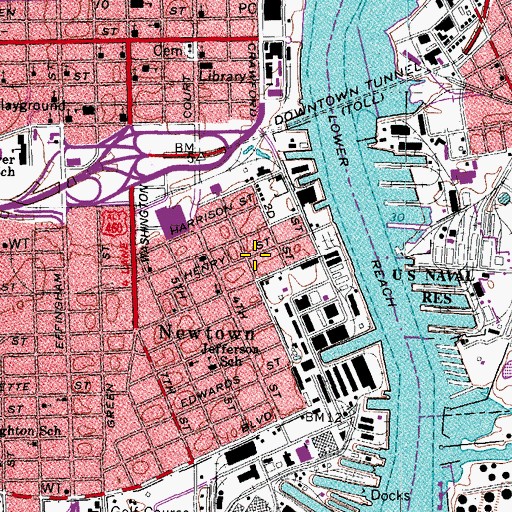 Topographic Map of Wesley Community Center, VA