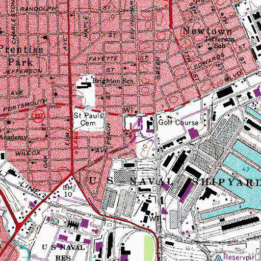 Topographic Map of Wesley Methodist Episcopal Church, VA