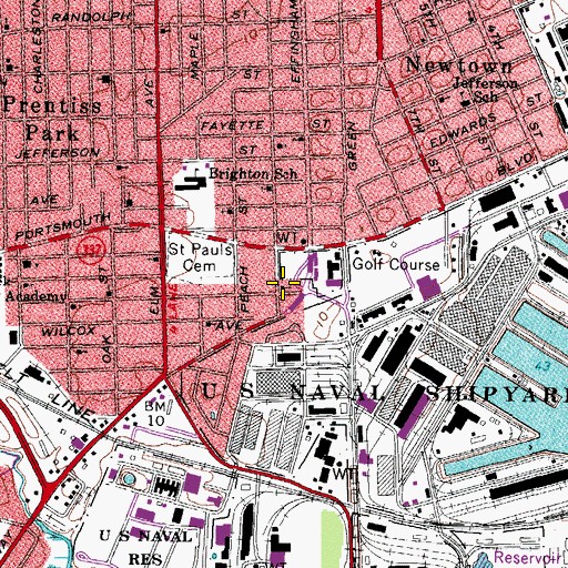 Topographic Map of Wesley Methodist Episcopal Church, VA
