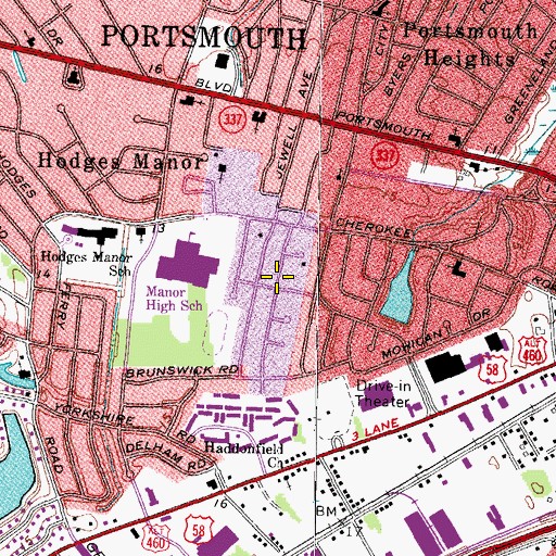 Topographic Map of West Park Homes, VA