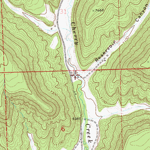 Topographic Map of Reservoir Canyon, CO