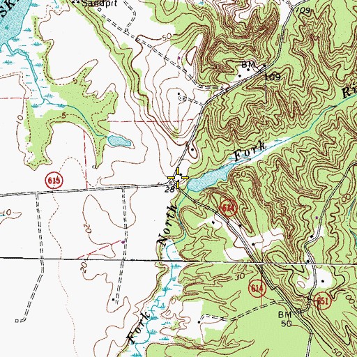 Topographic Map of Folly School (historical), VA