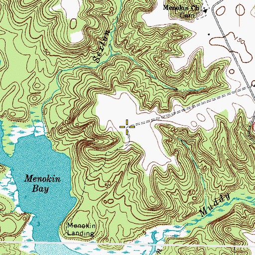 Topographic Map of Menokin Farm (historical), VA