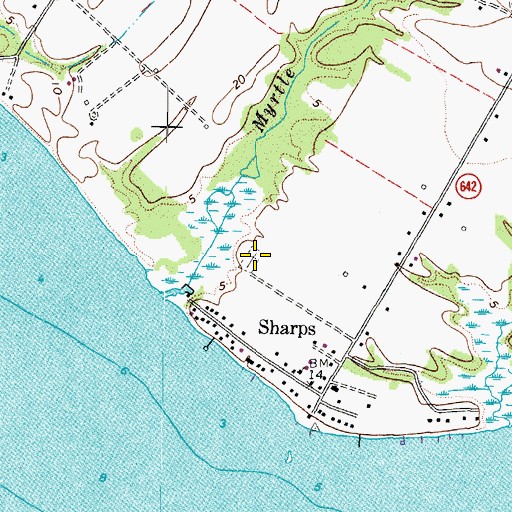 Topographic Map of Milden Cemetery, VA