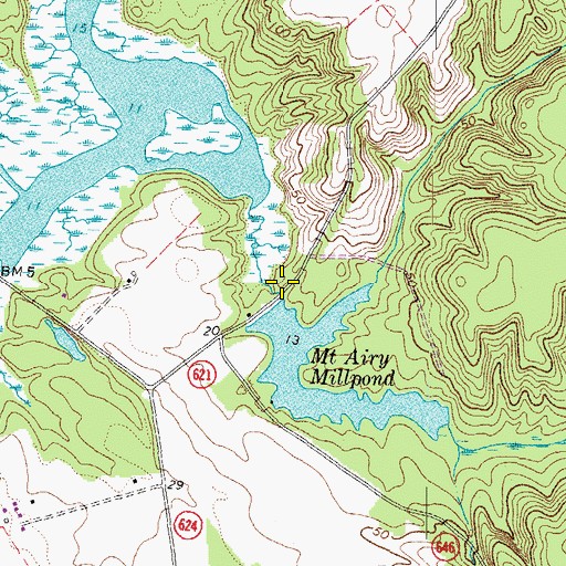 Topographic Map of Mount Airy Mill (historical), VA