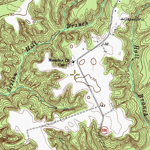 Topographic Map of Sexton Hill, VA