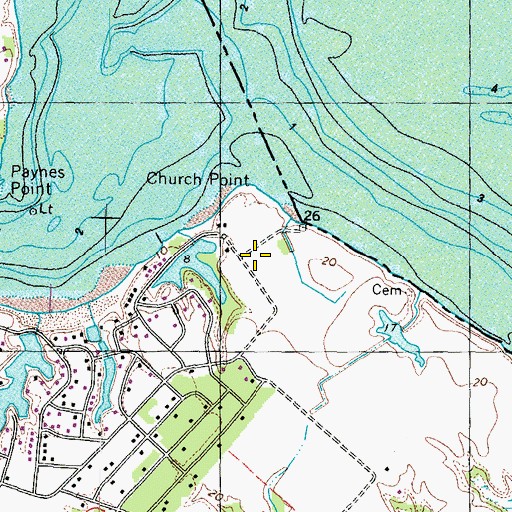 Topographic Map of Church Point Farm (historical), VA