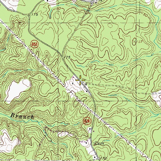 Topographic Map of Harts (historical), VA