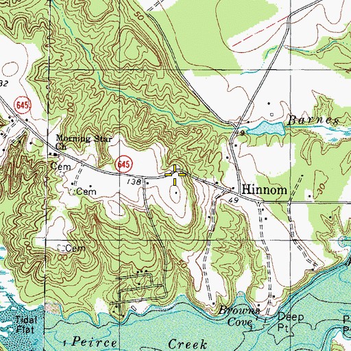 Topographic Map of Hinnom Post Office (historical), VA