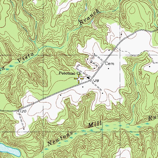 Topographic Map of Potomac Cemetery, VA