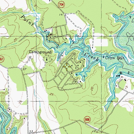 Topographic Map of Shady Harbor Shores, VA