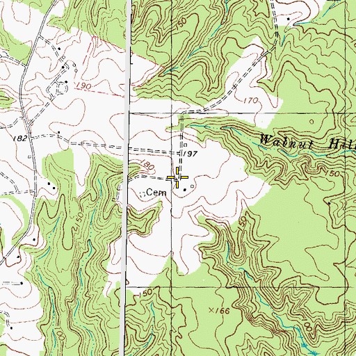Topographic Map of Walnut Hill, VA