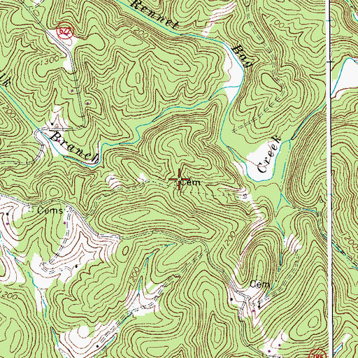 Topographic Map of Holly Cemetery, VA