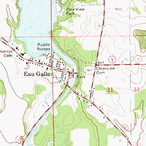 Topographic Map of Eau Galle WP 193 Dam, WI