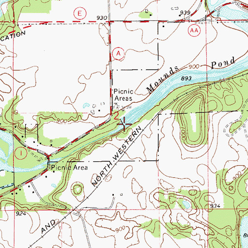 Topographic Map of Mound Plant WP 224 Dam, WI
