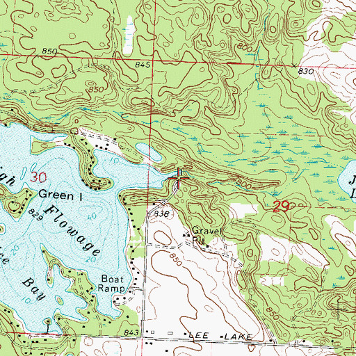 Topographic Map of Leigh Flowage 10, WI