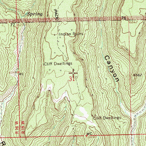 Topographic Map of Mesa Verde, CO