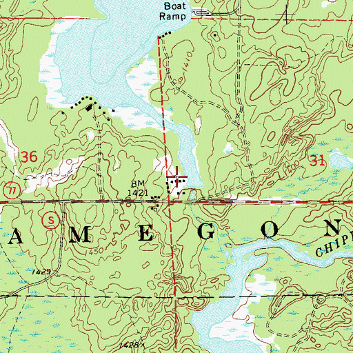Topographic Map of Ghost Lake 22, WI