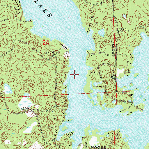 Topographic Map of Moose Lake 190, WI