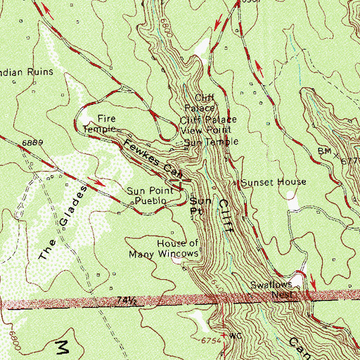 Topographic Map of Sunset House, CO