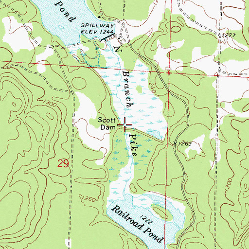 Topographic Map of Scott Pond 30, WI
