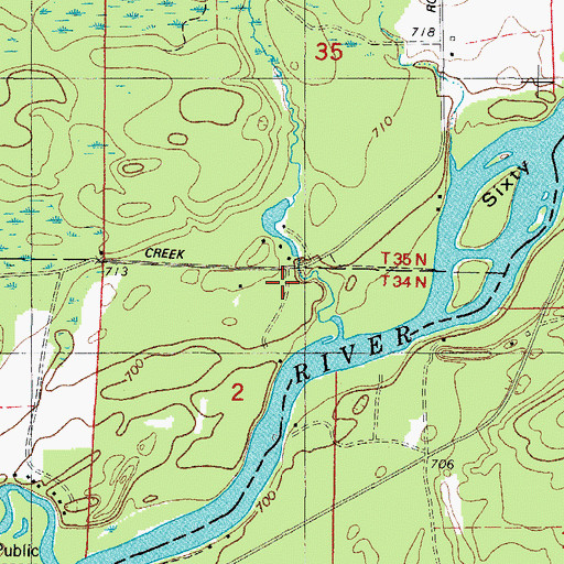 Topographic Map of Squaw Creek 2WP1486 Dam, WI
