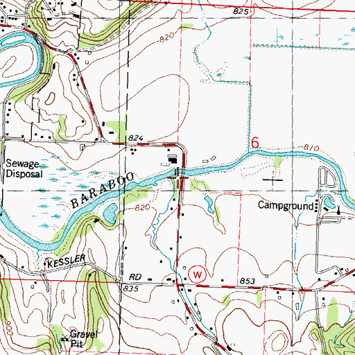 Topographic Map of Linen Mill Dam, WI