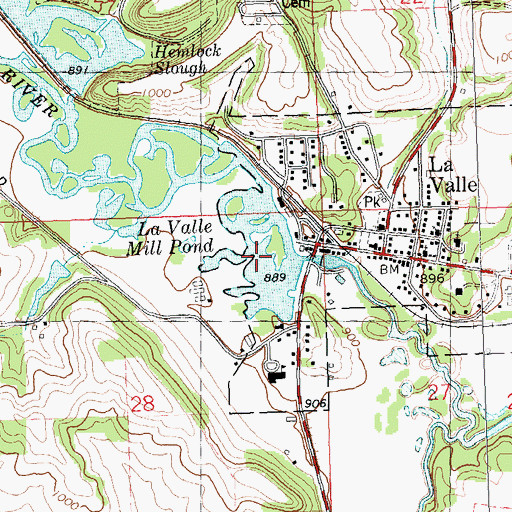 Topographic Map of La Valle Mill Pond 243, WI