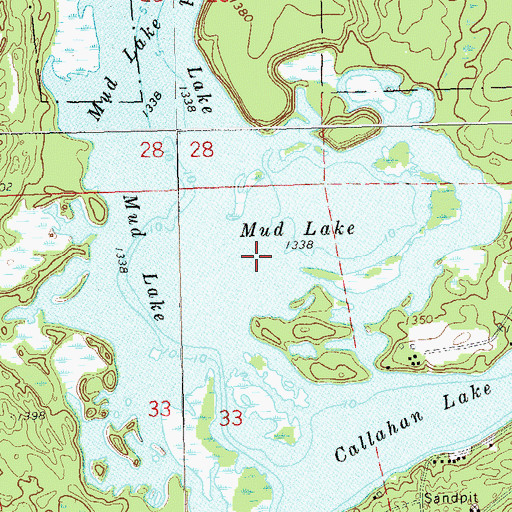 Topographic Map of Callahan Lake, WI