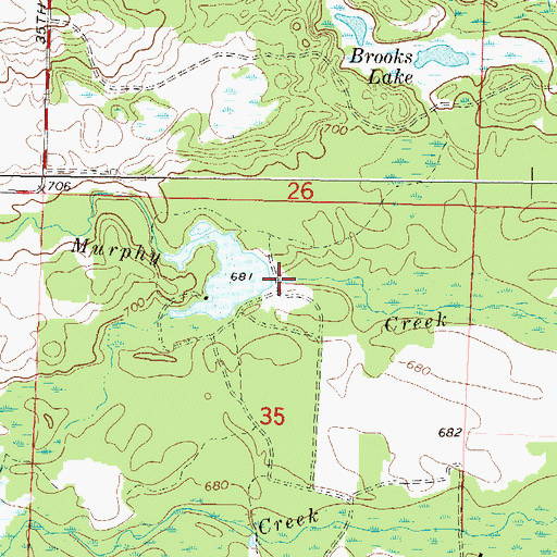 Topographic Map of Murphy Creek 3WR223 Dam, WI