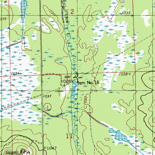 Topographic Map of Clark County 16 Dam, WI