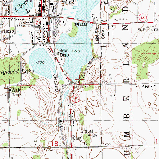 Topographic Map of Beaver Dam Lake 2WP563, WI