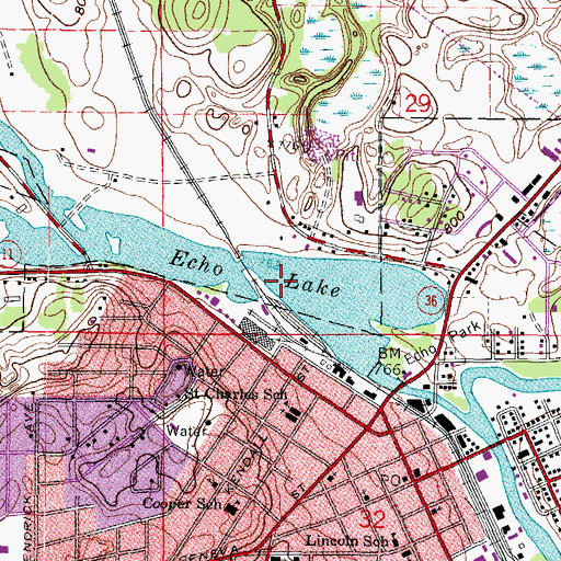 Topographic Map of Echo Lake, WI