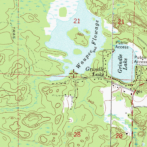 Topographic Map of Waupee Flowage 8, WI