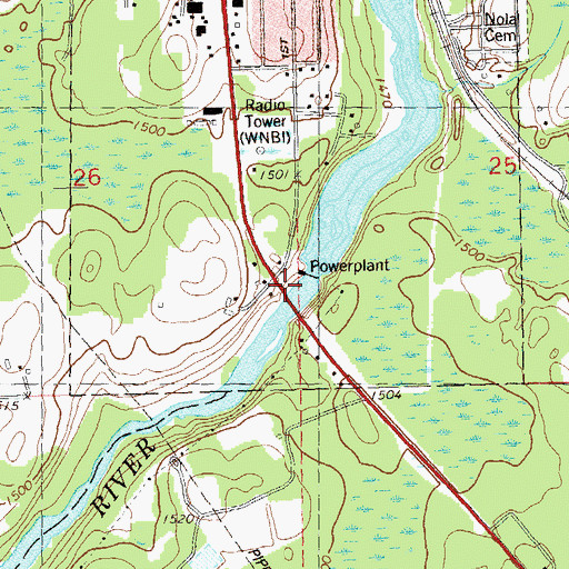 Topographic Map of Lower Park Falls Flowage 762, WI