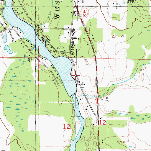 Topographic Map of 825 Reservoir, WI