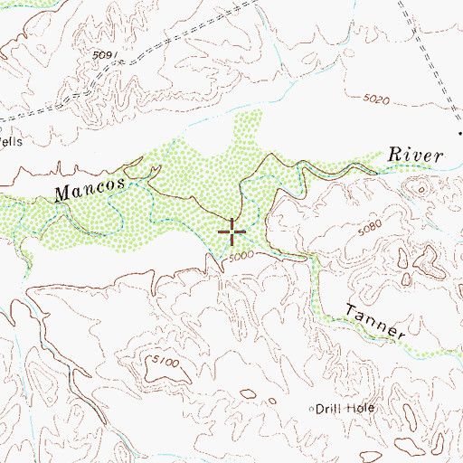 Topographic Map of Tanner Canyon, CO