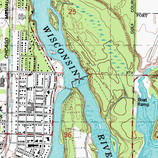 Topographic Map of Port Edwards 1874C276 Dam, WI