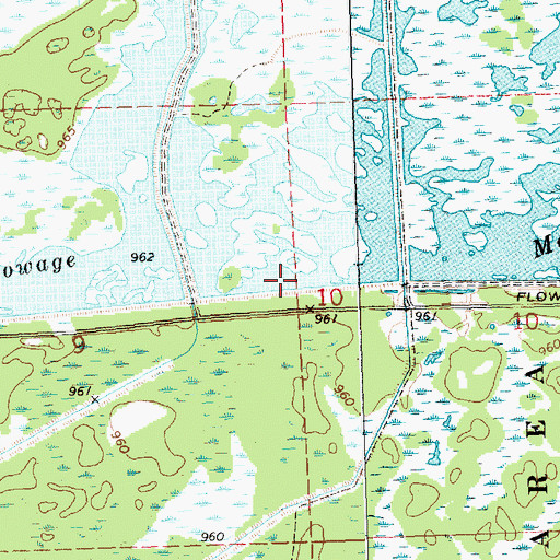 Topographic Map of Portion of Meadow Valley Flowage 14, WI