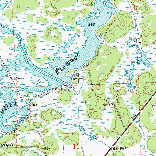 Topographic Map of Portion of Meadow Valley Flowage, WI