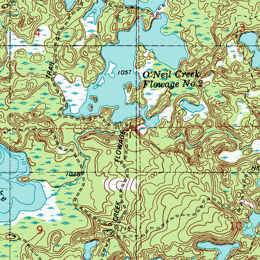 Topographic Map of O'Neil Flowage 0.5, WI