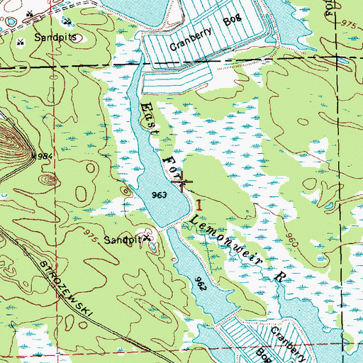 Topographic Map of Strozewski Dam, WI