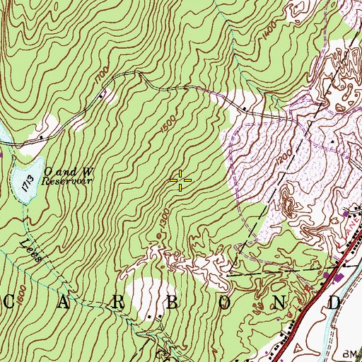 Topographic Map of Brookside Cemetery, PA