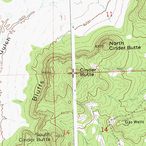 Topographic Map of Cinder Butte, CO