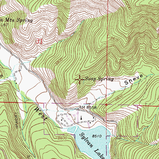 Topographic Map of Soap Spring, CO