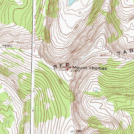 Topographic Map of Mount Thomas, CO